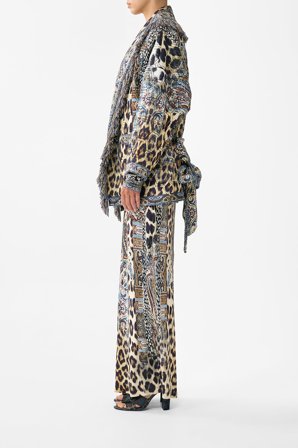 The CAMILLA SHORT FLARED DRESS WITH HARDWARE CONCUBINES, SULTANS & COURTIERS in our CONCUBINES, SULTANS & COURTIERS print.