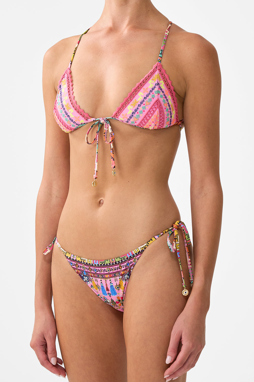 The CAMILLA CHAIN DETAIL BIAS CAMI AMULETS AND ALCHEMY in our  print.