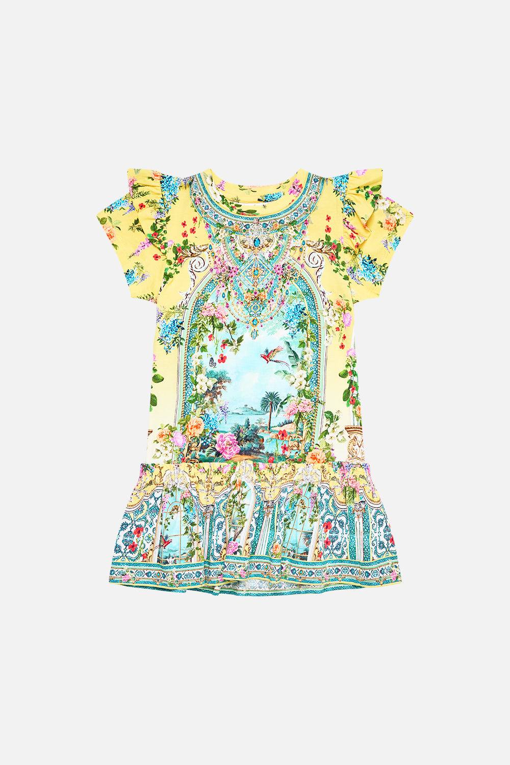 The CAMILLA CURVED COLLAR BLOUSE EAST OF ISTANBUL in our  print.