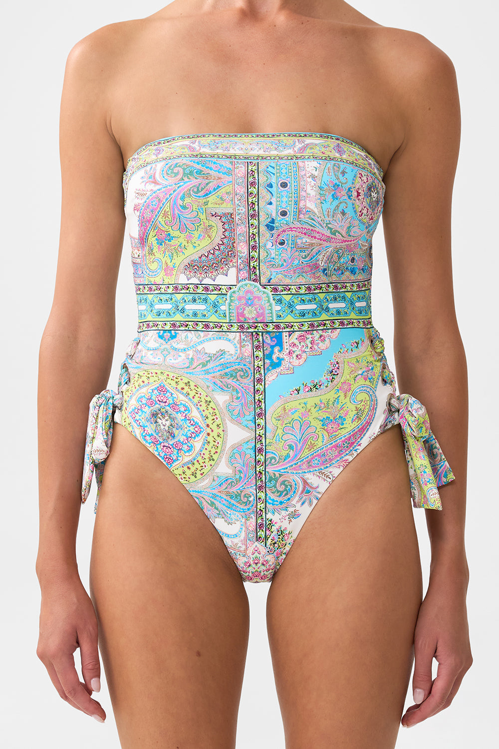 BANDEAU ONE PIECE WITH EYELET TIE SIDES MAGIC CARPET RIDE