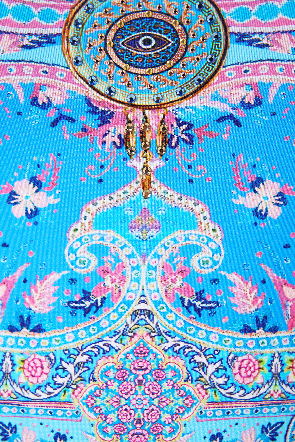 The CAMILLA TWIST FRONT DRESS ISTANBUL ANIMALIA in our  print.