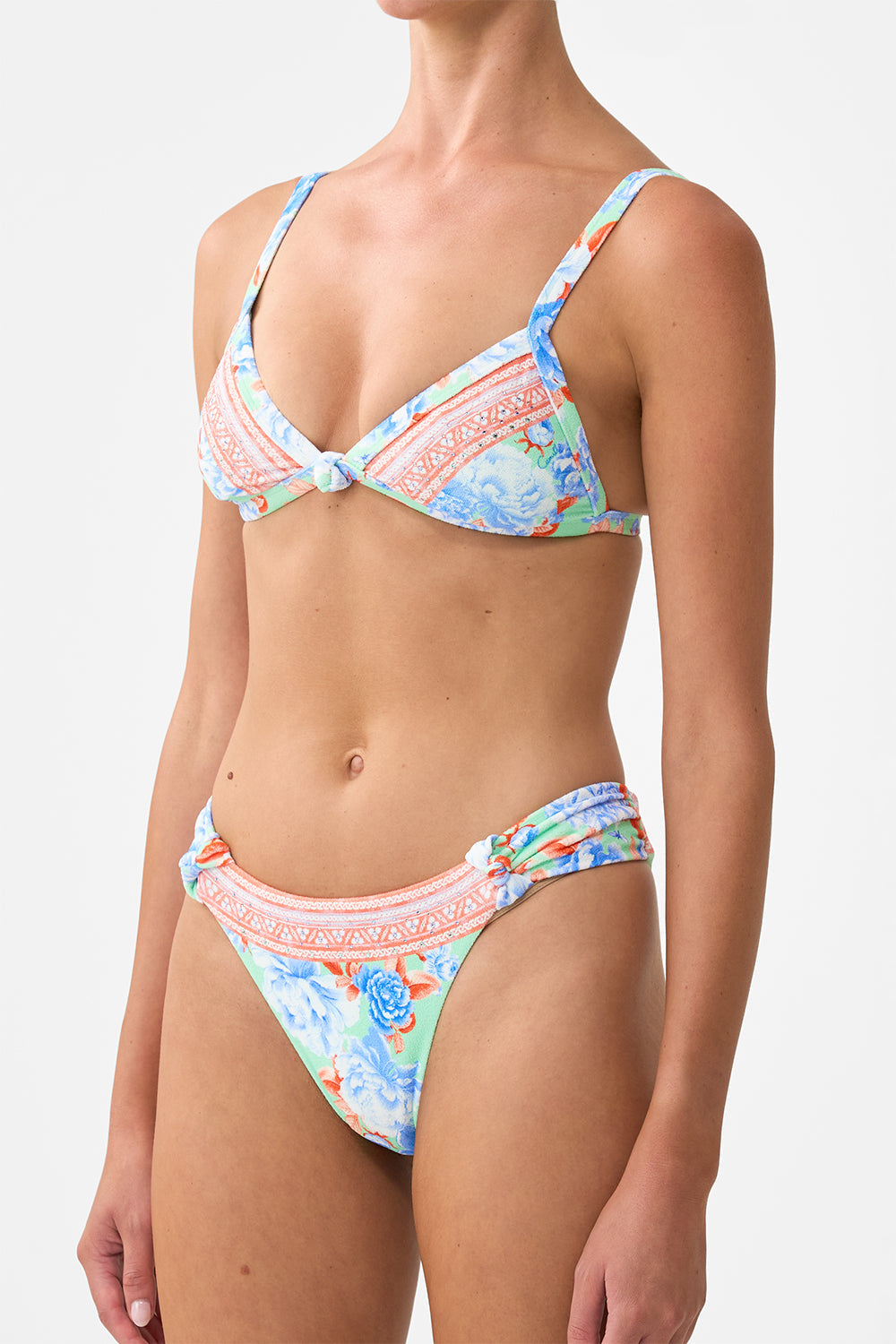 REGULAR BIKINI BOTTOM WITH RUCHED KNOT SIDES TOPKAPI POP