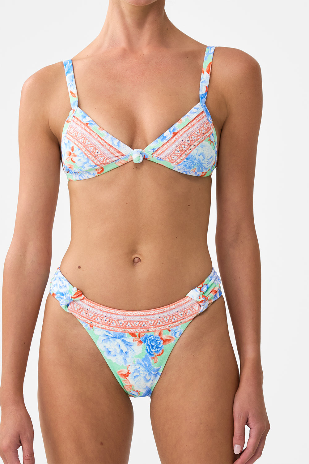 REGULAR BIKINI BOTTOM WITH RUCHED KNOT SIDES TOPKAPI POP