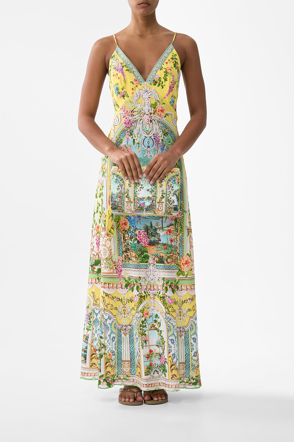 The CAMILLA CURVED COLLAR BLOUSE EAST OF ISTANBUL in our  print.