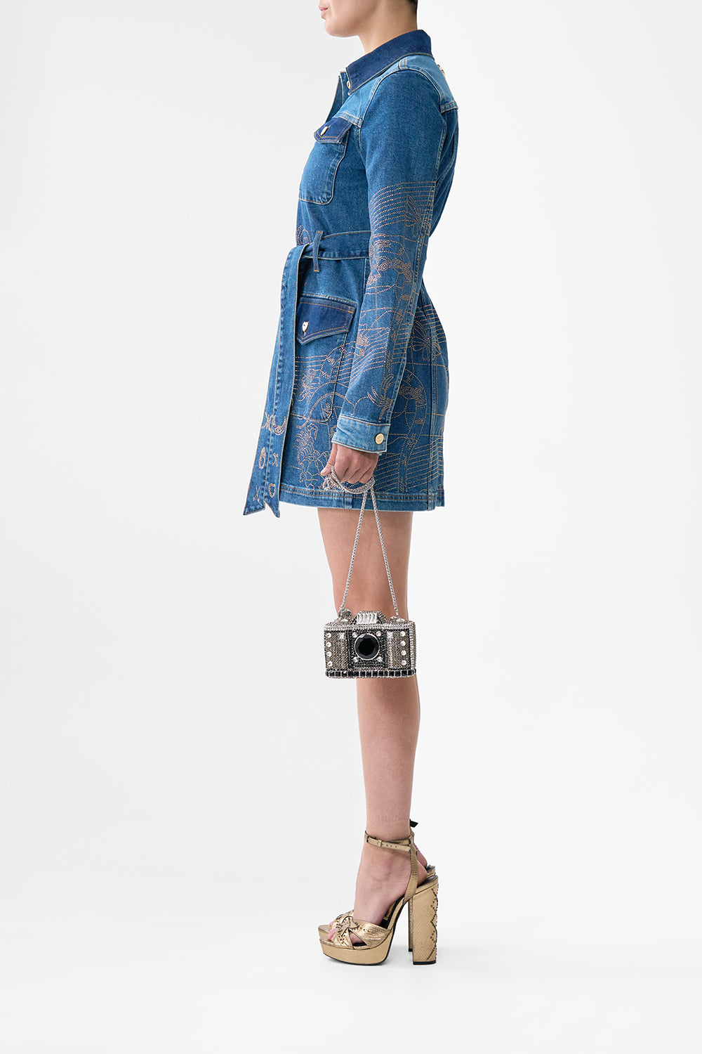 The CAMILLA RAGLAN BUTTON UP SHIRT WATERCOLOUR WONDERLAND in our  print.
