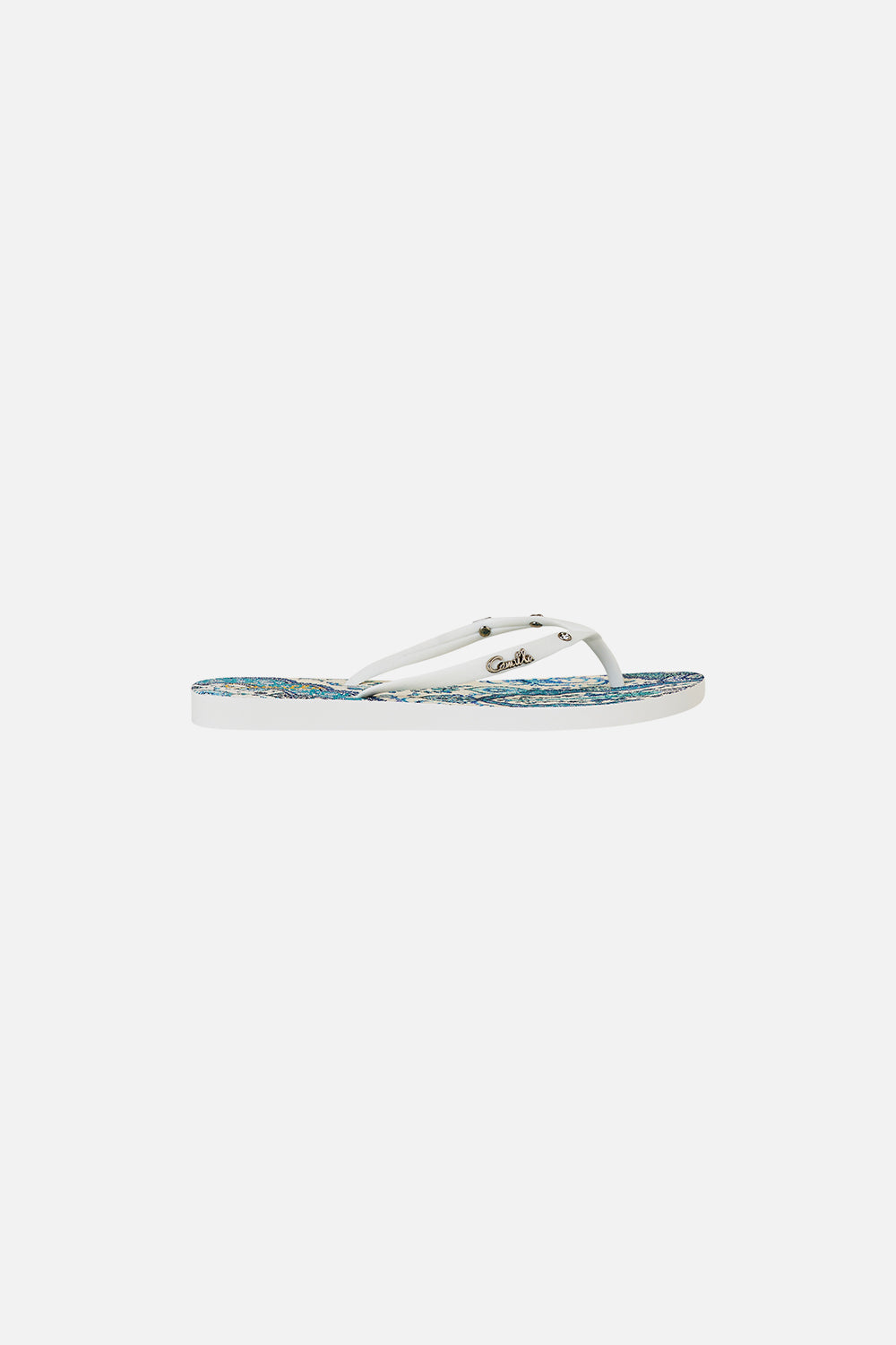 The CAMILLA HALTER SLIP DRESS WITH LACE STRAP A CERAMIC GARDEN in our A CERAMIC GARDEN print.