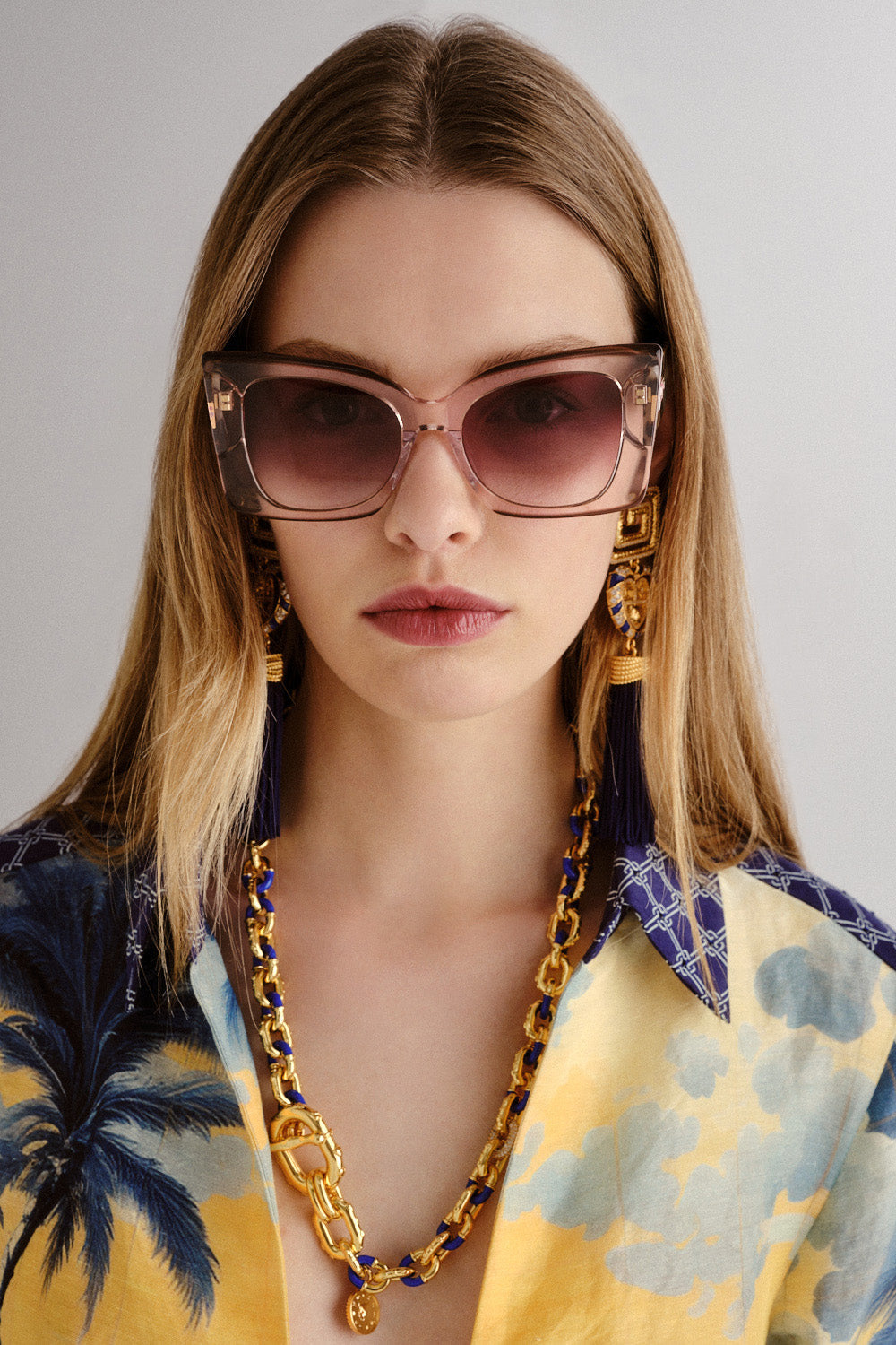 The CAMILLA MINI SHIRT DRESS MAJESTIC MILLA in our  print.
