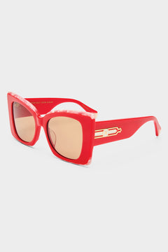 WHERE'S MY VALET SUNGLASSES SOLID POPPY / IVORY MARBLE GOLD