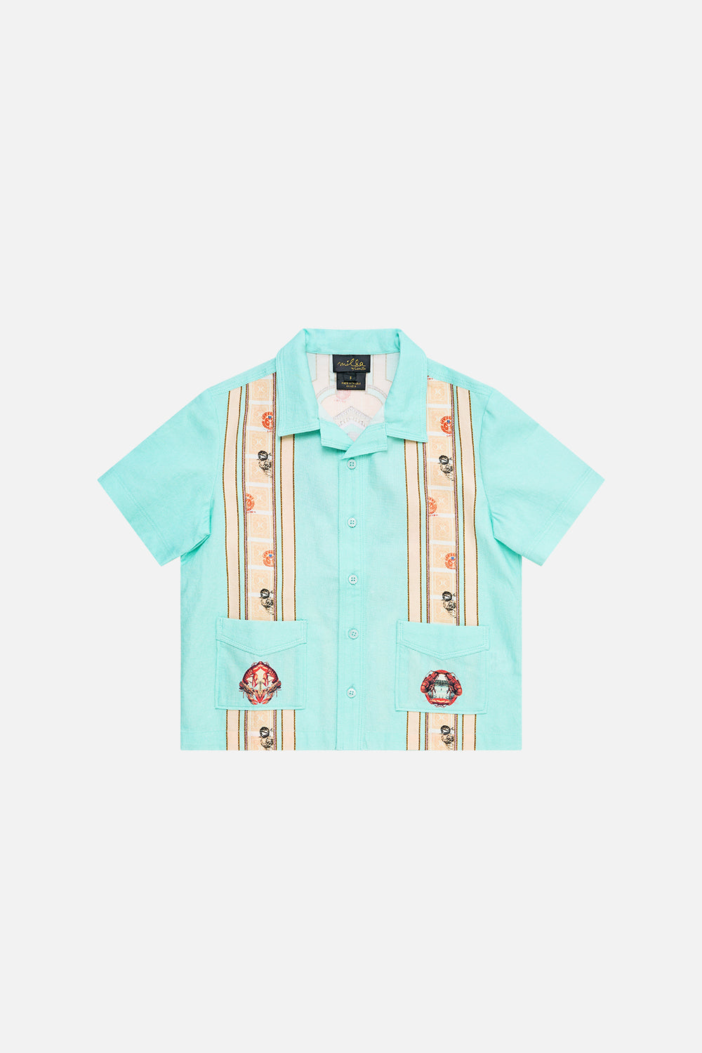 BOYS SHORT SLEEVE CABANA SHIRT WITH LOVE FROM TÜRKIYE