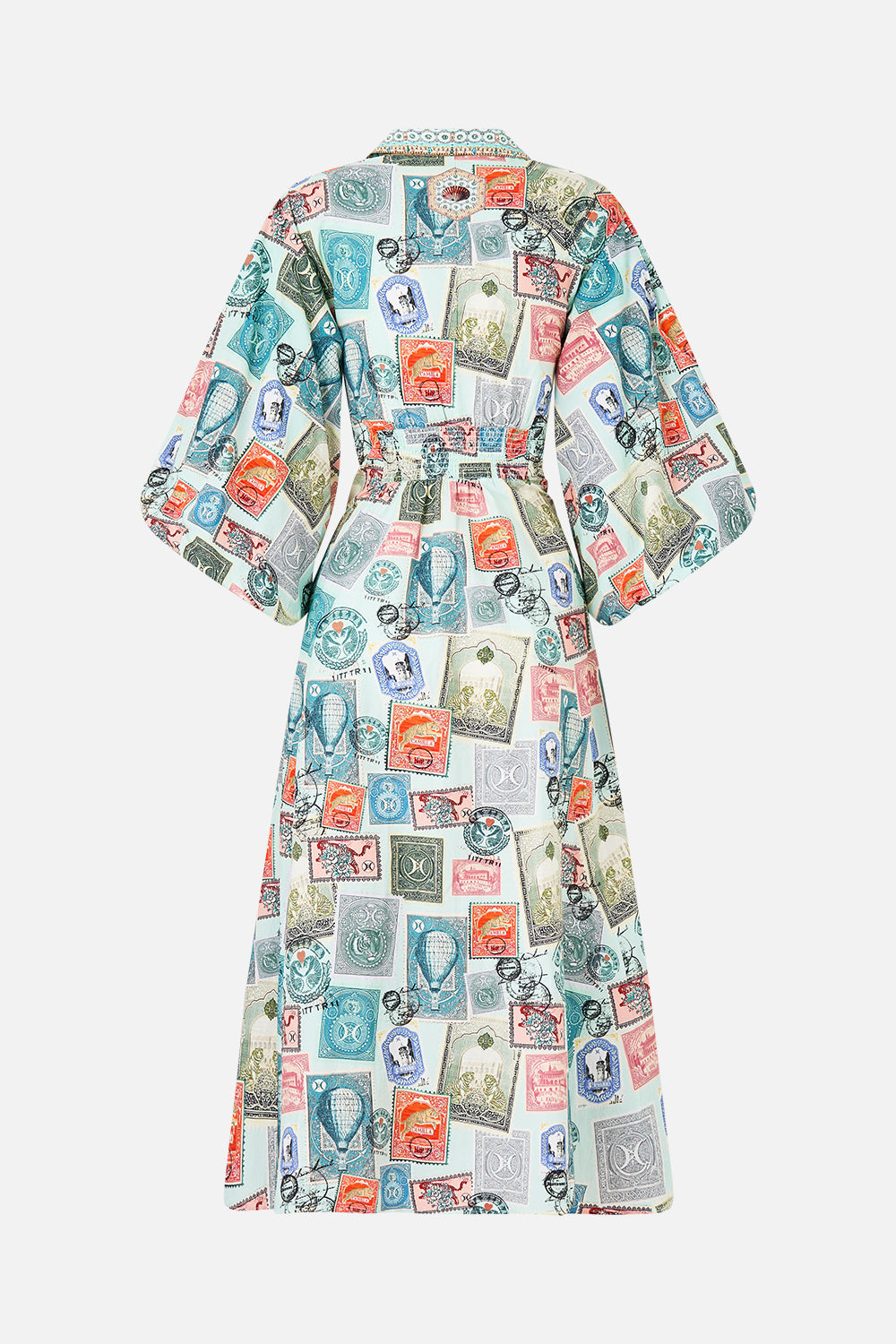 The CAMILLA SHORT KIMONO WRAP OTTOMAN OPULENCE in our  print.