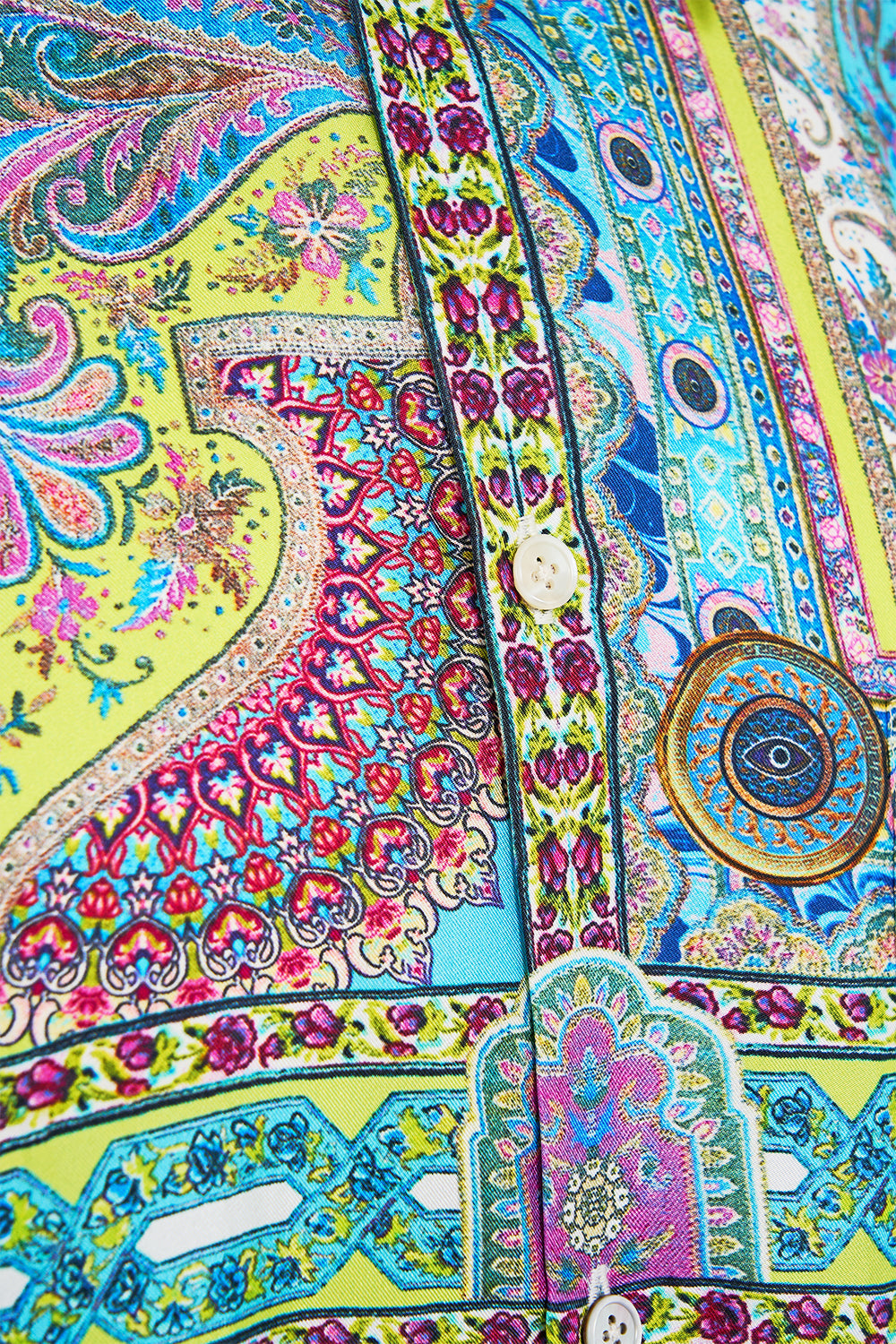 The CAMILLA V-NECK FULL LENGTH BIAS SLIP DRESS FABRIC OF TIME in our FABRIC OF TIME print.