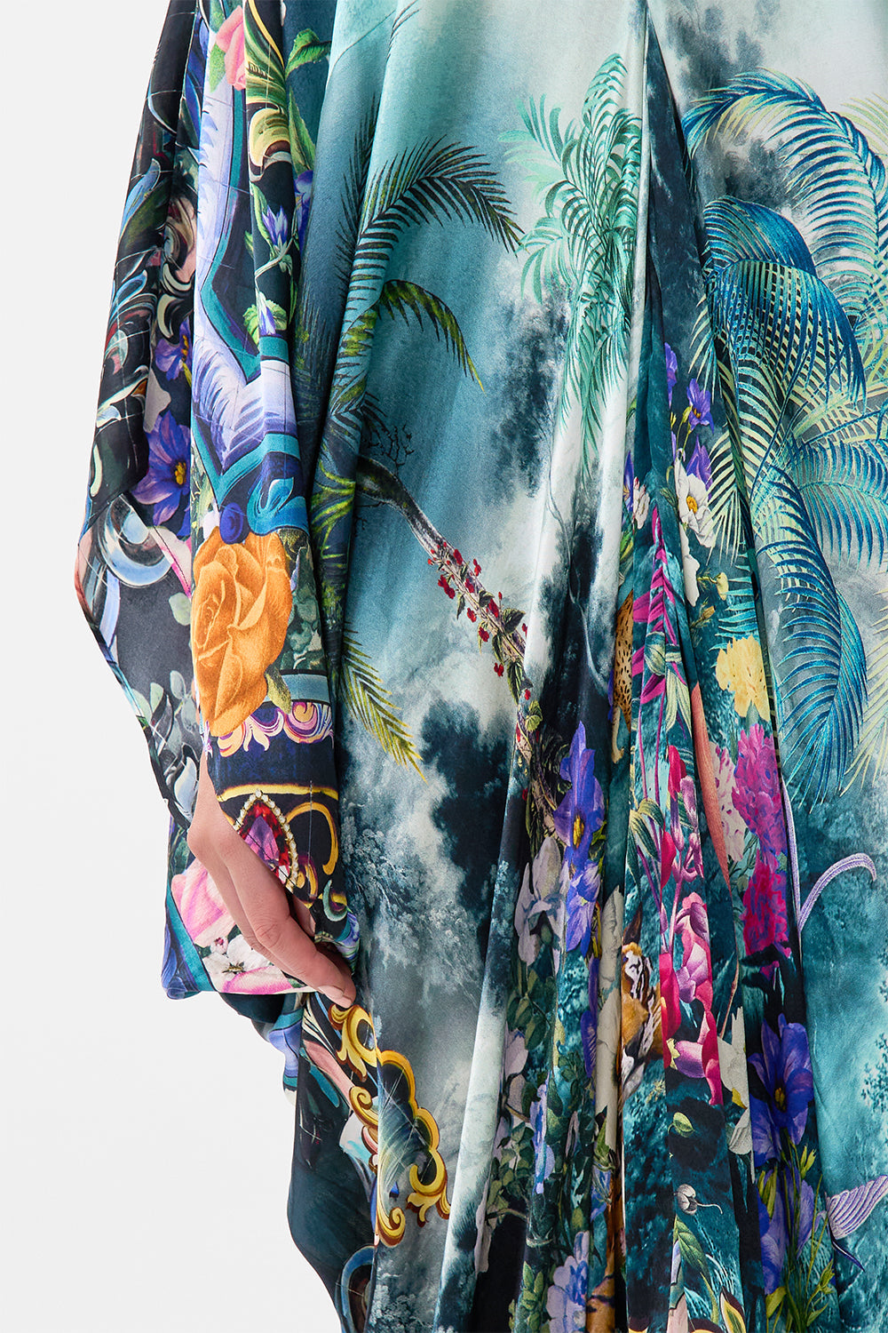 The CAMILLA T Shape Long Kaftan in our Basked In Baroque print.