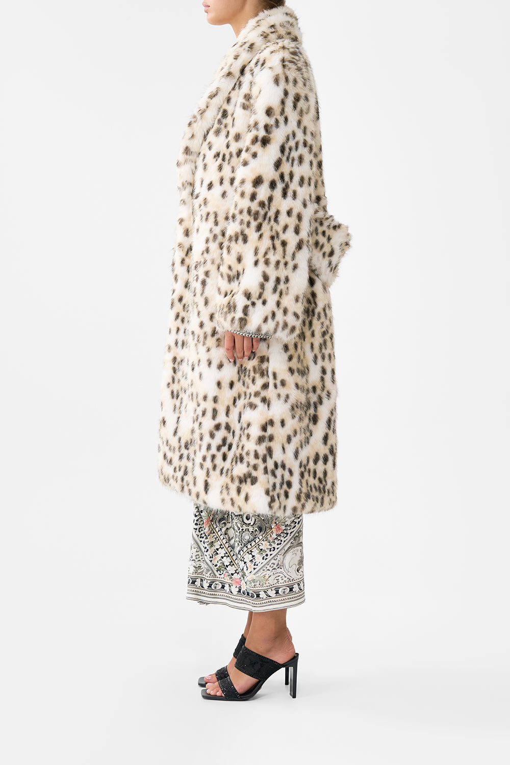 The CAMILLA TIERED SHORT DRESS WITH NECK FRILL SOAP OPERA in our  print.
