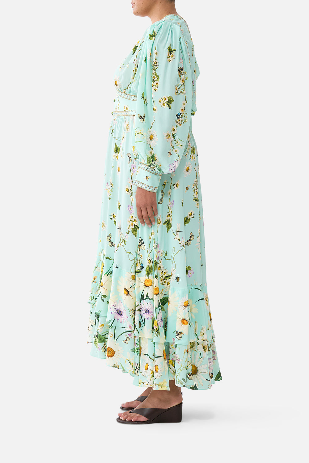 LONG BUTTON FRONT DRESS FLORAL FREEFALL
