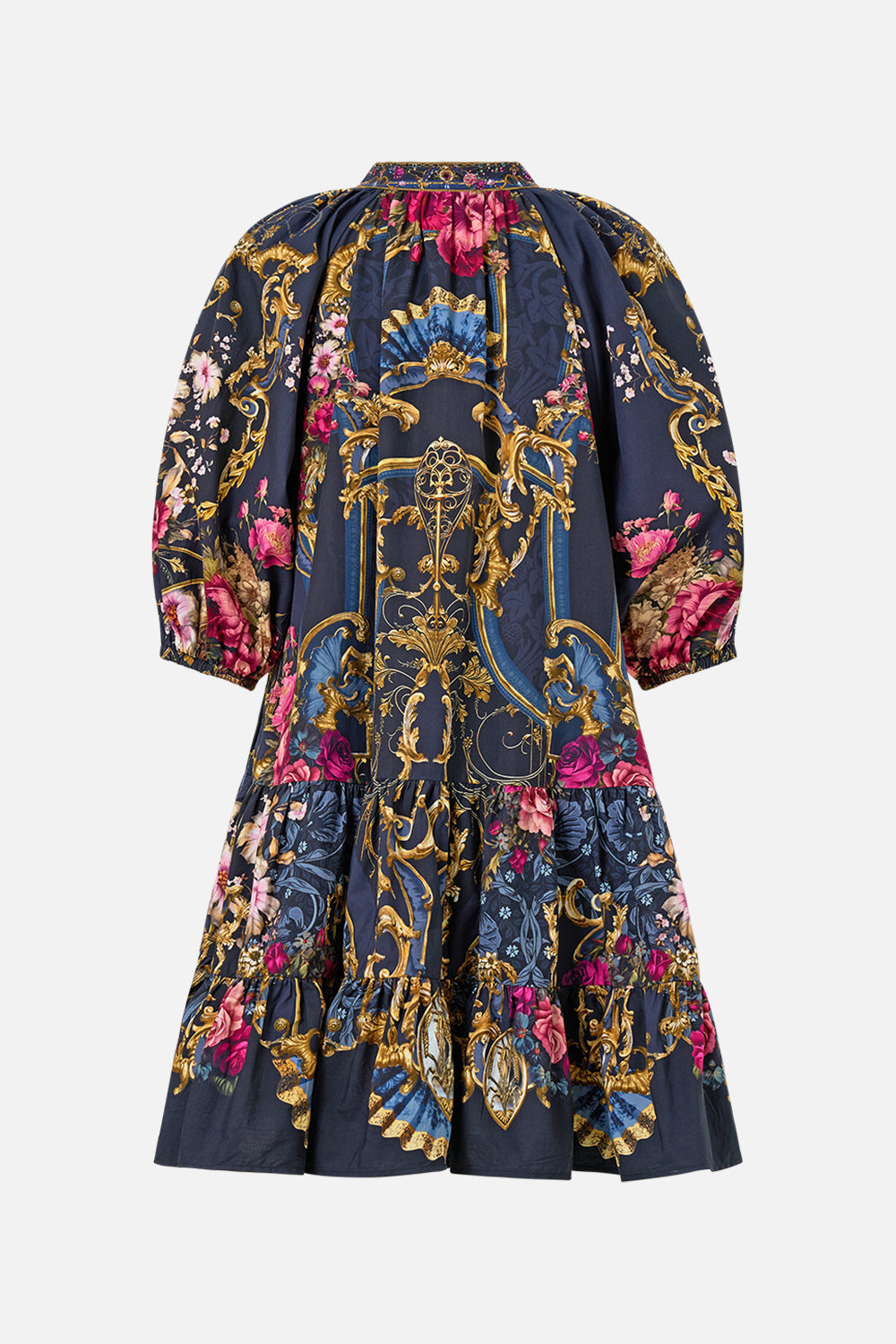 The CAMILLA KIDS JUMPSUIT WITH FRILL SHOULDER 12-14 TILES DARLS in our TILES DARLS print.