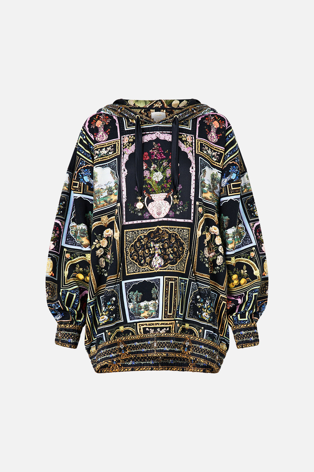 SILK HEM BAND BOYFRIEND HOODIE OTTOMAN ELEGANCE