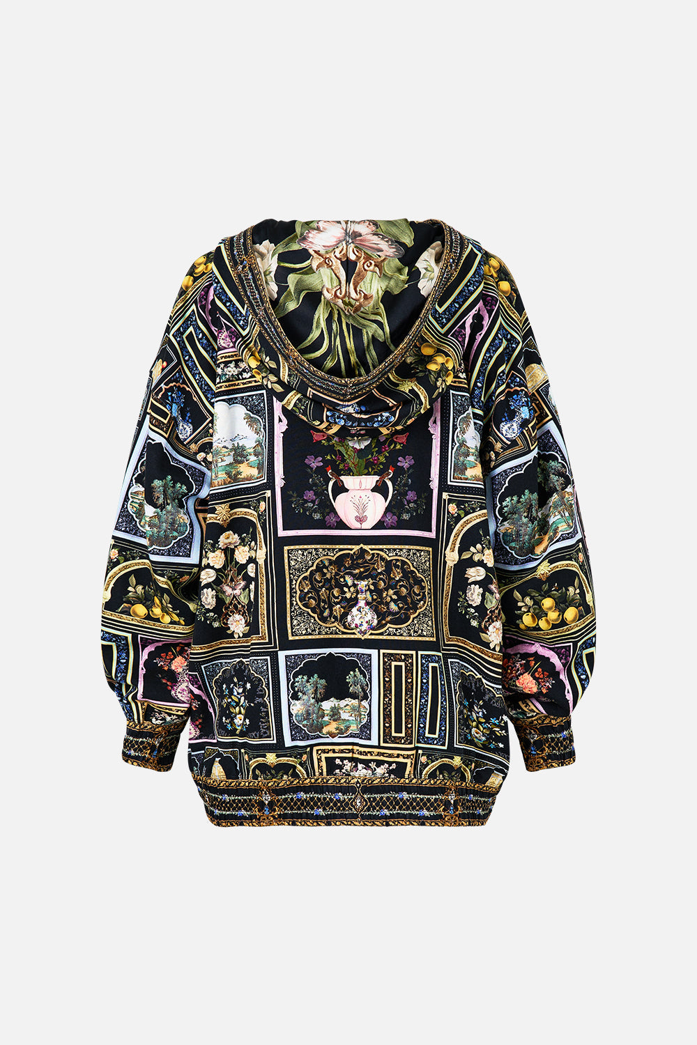 SILK HEM BAND BOYFRIEND HOODIE OTTOMAN ELEGANCE