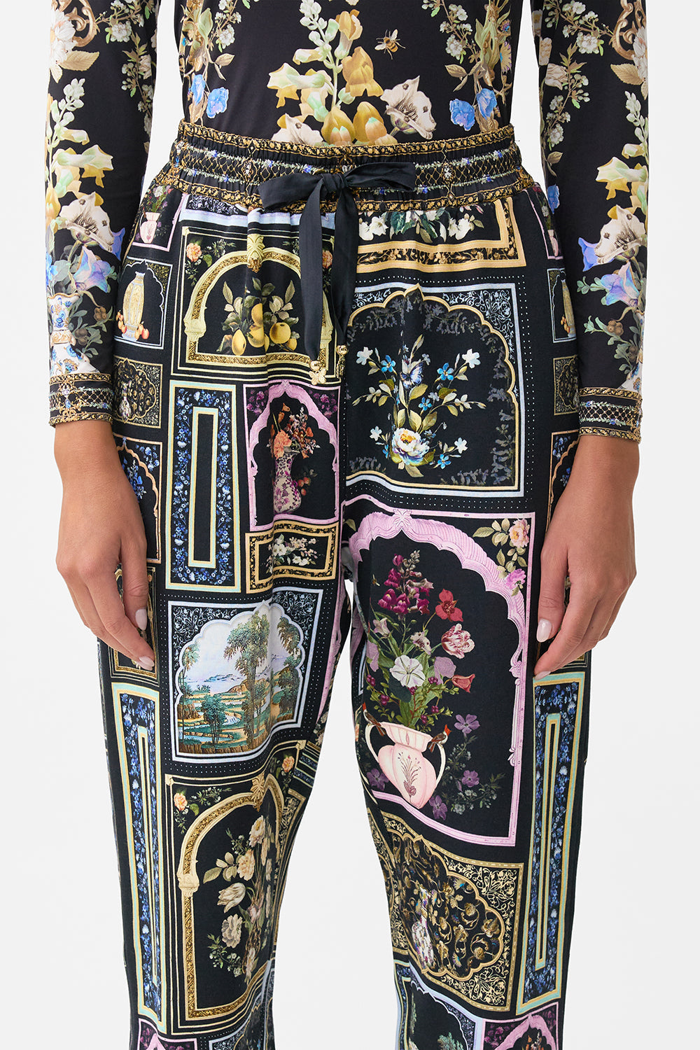 JERSEY TRACK PANT WITH SILK DETAILS OTTOMAN ELEGANCE