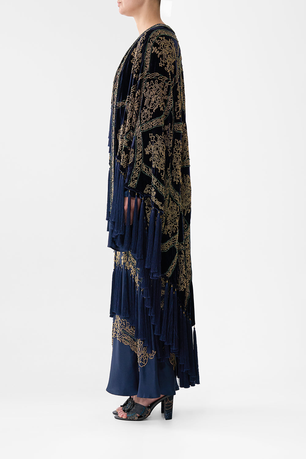 The CAMILLA SOFT WIDE LEG PANT WITH TIE DETAIL TWILIGHT IN ISTANBUL in our  print.