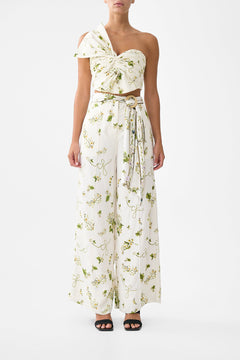 The CAMILLA Scarf Belt Wide Leg Pant in our Botanical Utopia print.