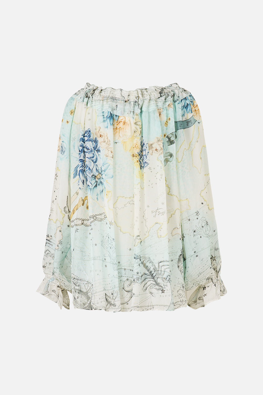 ROUND NECK GATHERED BLOUSE MY LUCKY STARS