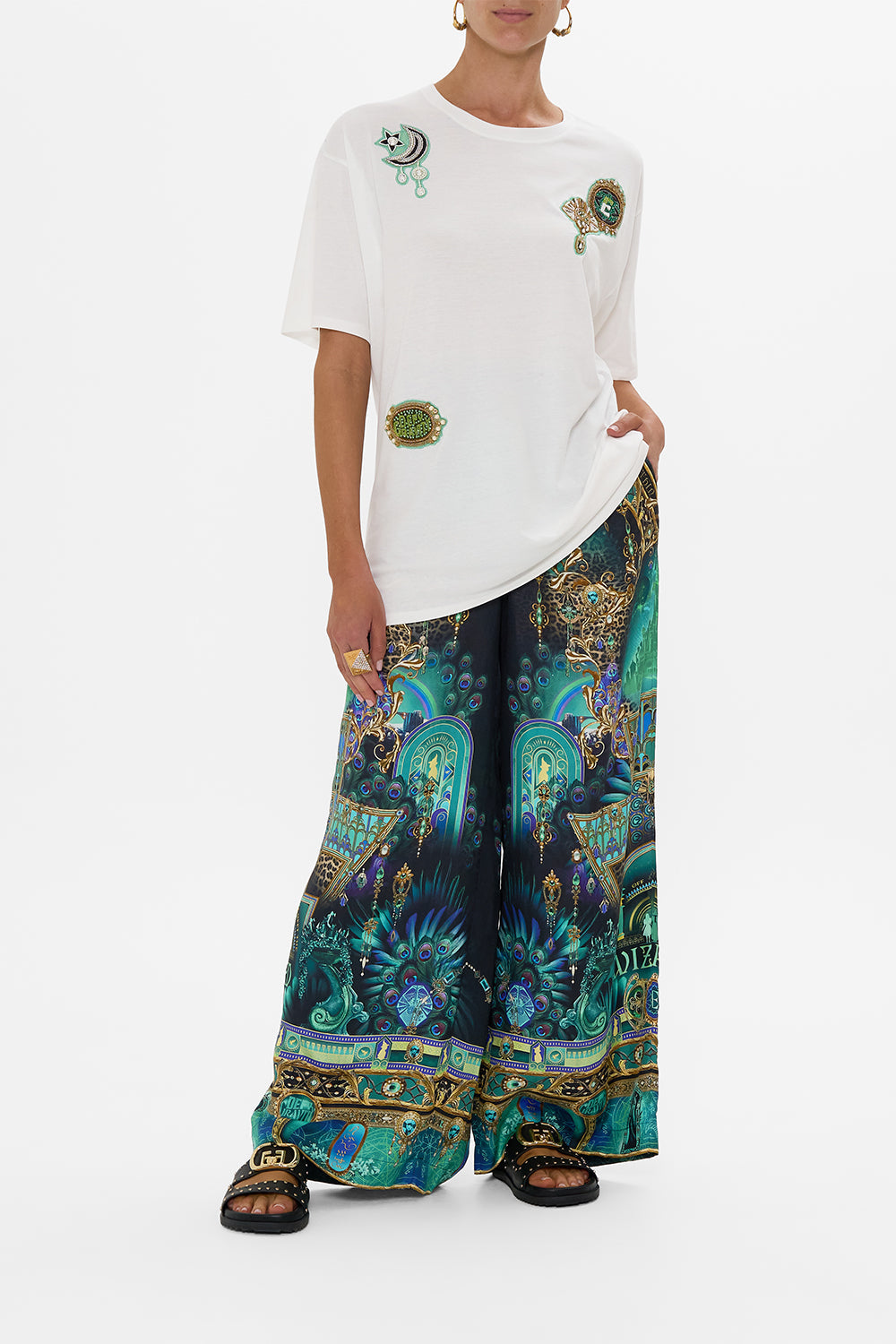 OVERSIZED BAND TEE- WHITE DEFY GRAVITY