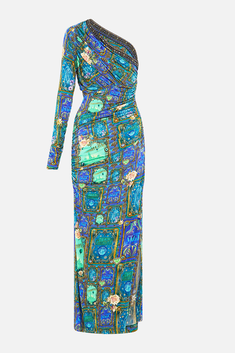 ONE SHOULDER JERSEY CUT OUT DRESS DEFY GRAVITY