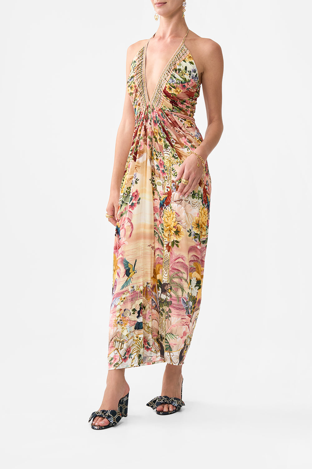 The CAMILLA STRAIGHT LEG PANT DISH IT, DAISY in our  print.