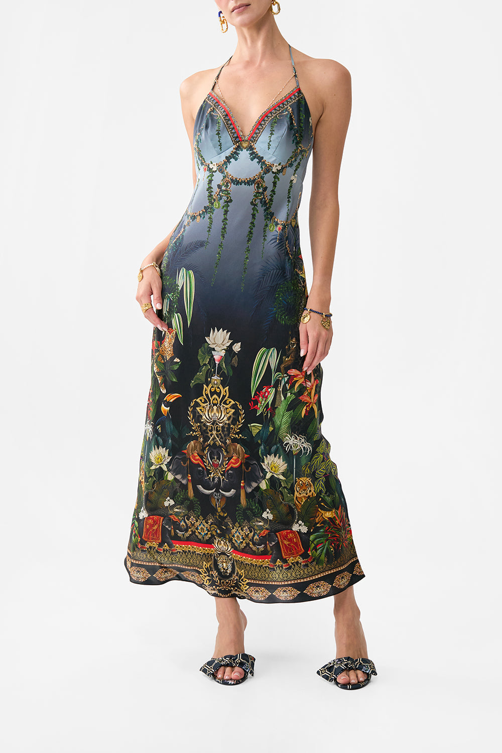 The CAMILLA JERSEY TURTLENECK ORNATE ON A PLATE in our ORNATE ON A PLATE print.