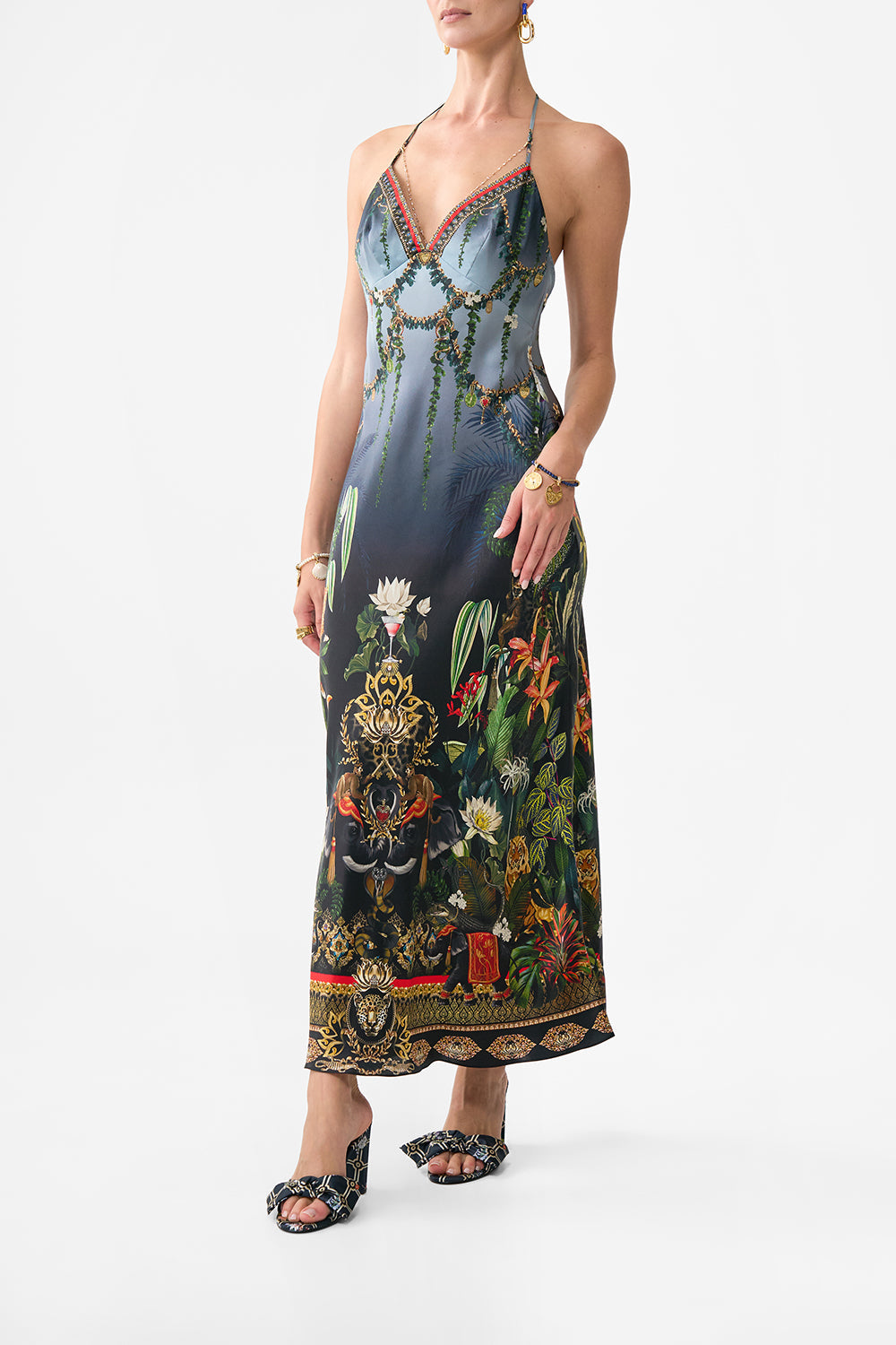 The CAMILLA JERSEY TURTLENECK ORNATE ON A PLATE in our  print.