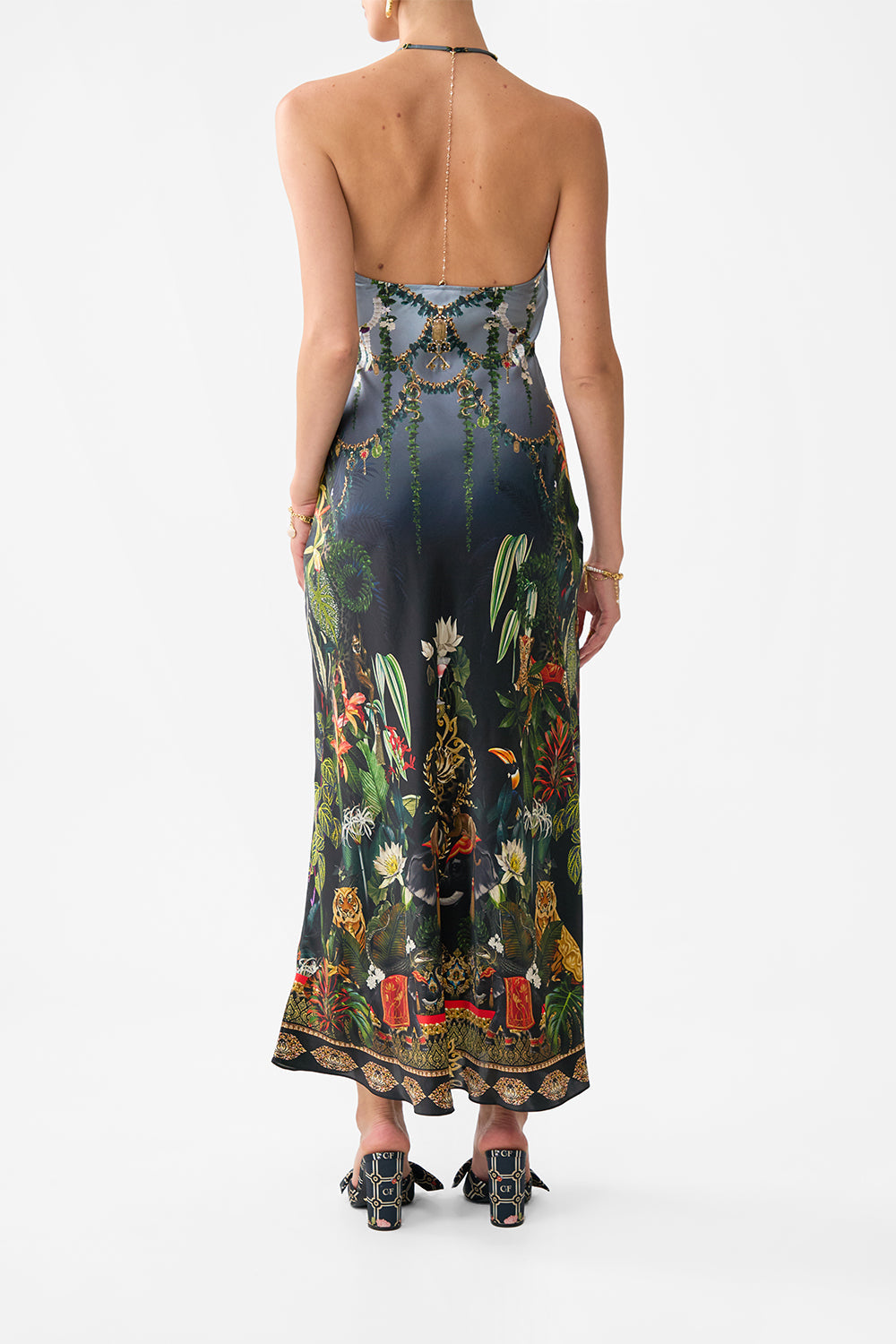 The CAMILLA JERSEY TURTLENECK ORNATE ON A PLATE in our  print.