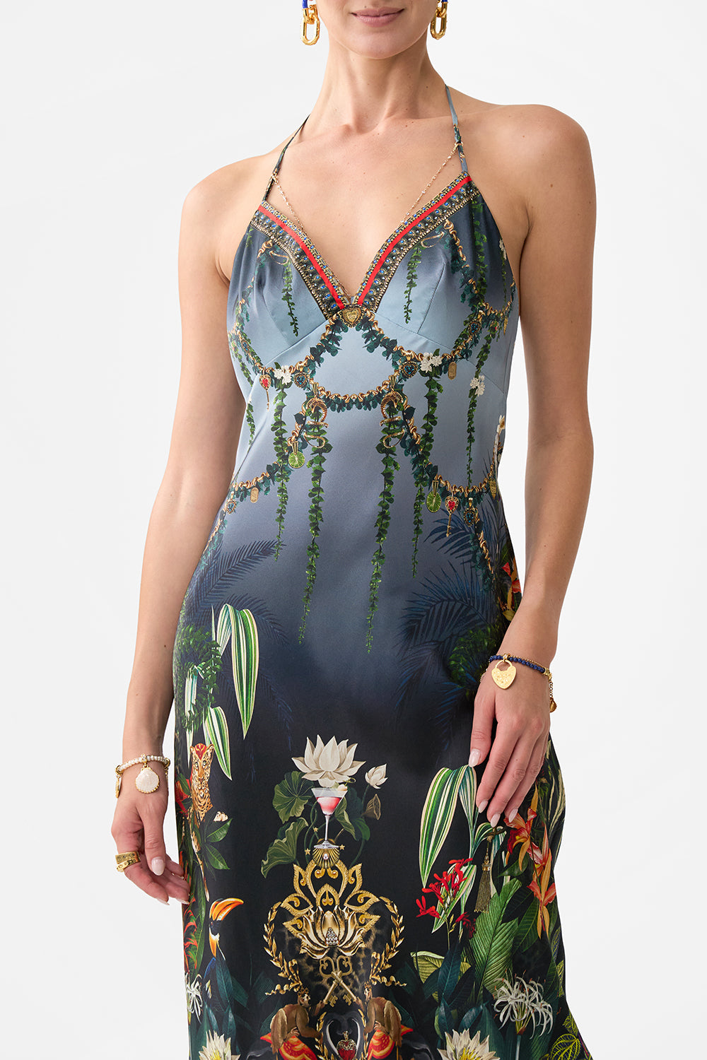 The CAMILLA JERSEY TURTLENECK ORNATE ON A PLATE in our  print.