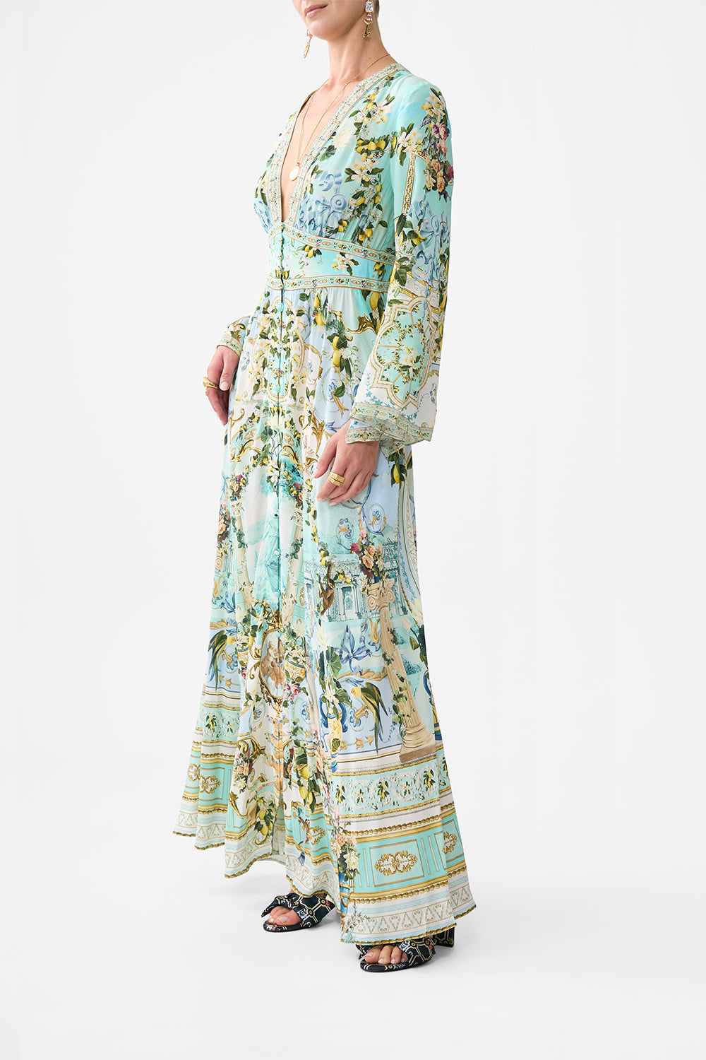 KIMONO SLEEVE DRESS WITH SHIRRING DETAIL VENUS ON A VESPA