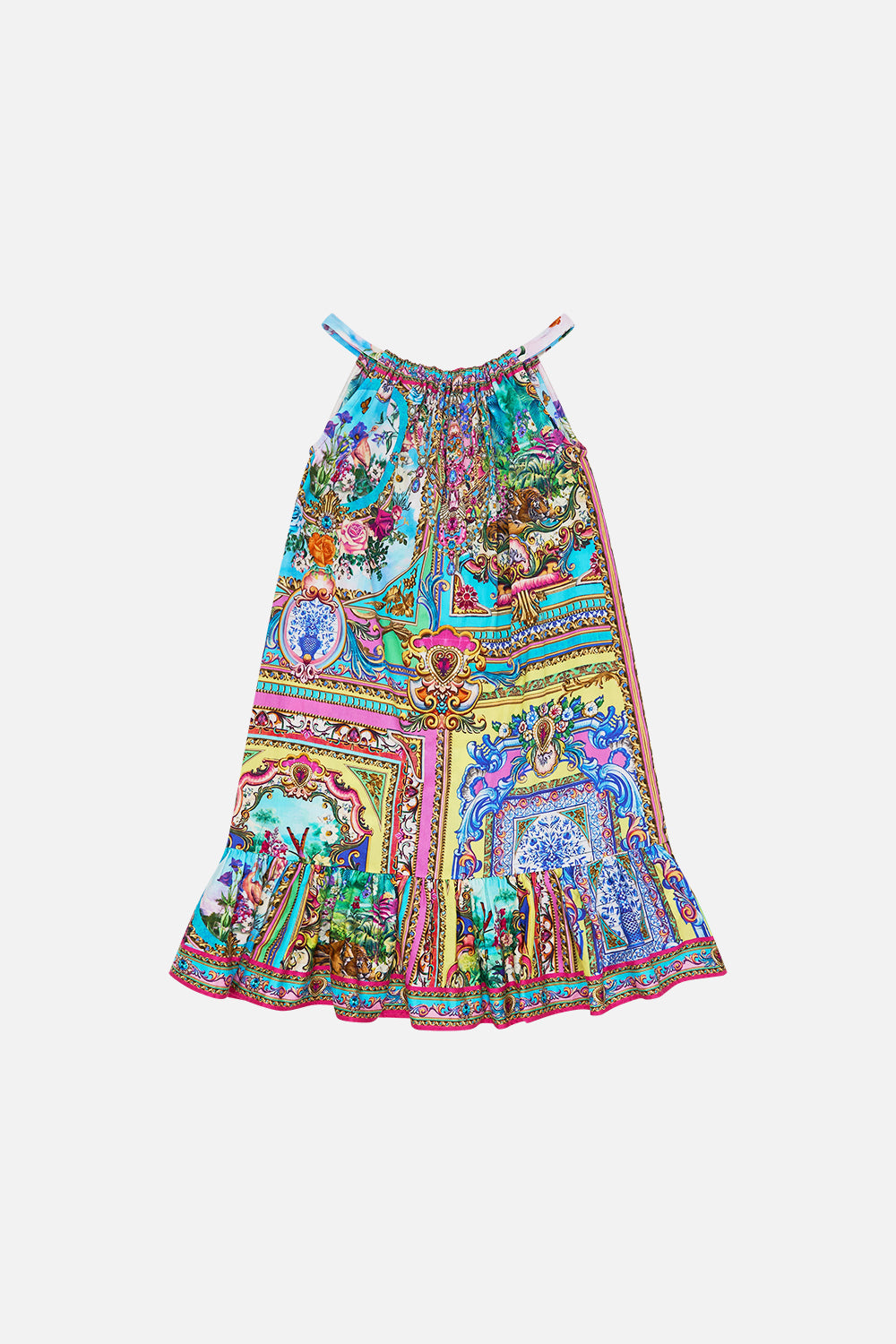 The CAMILLA HIGH WAISTED TIERED SKIRT ORNATE ON A PLATE in our ORNATE ON A PLATE print.