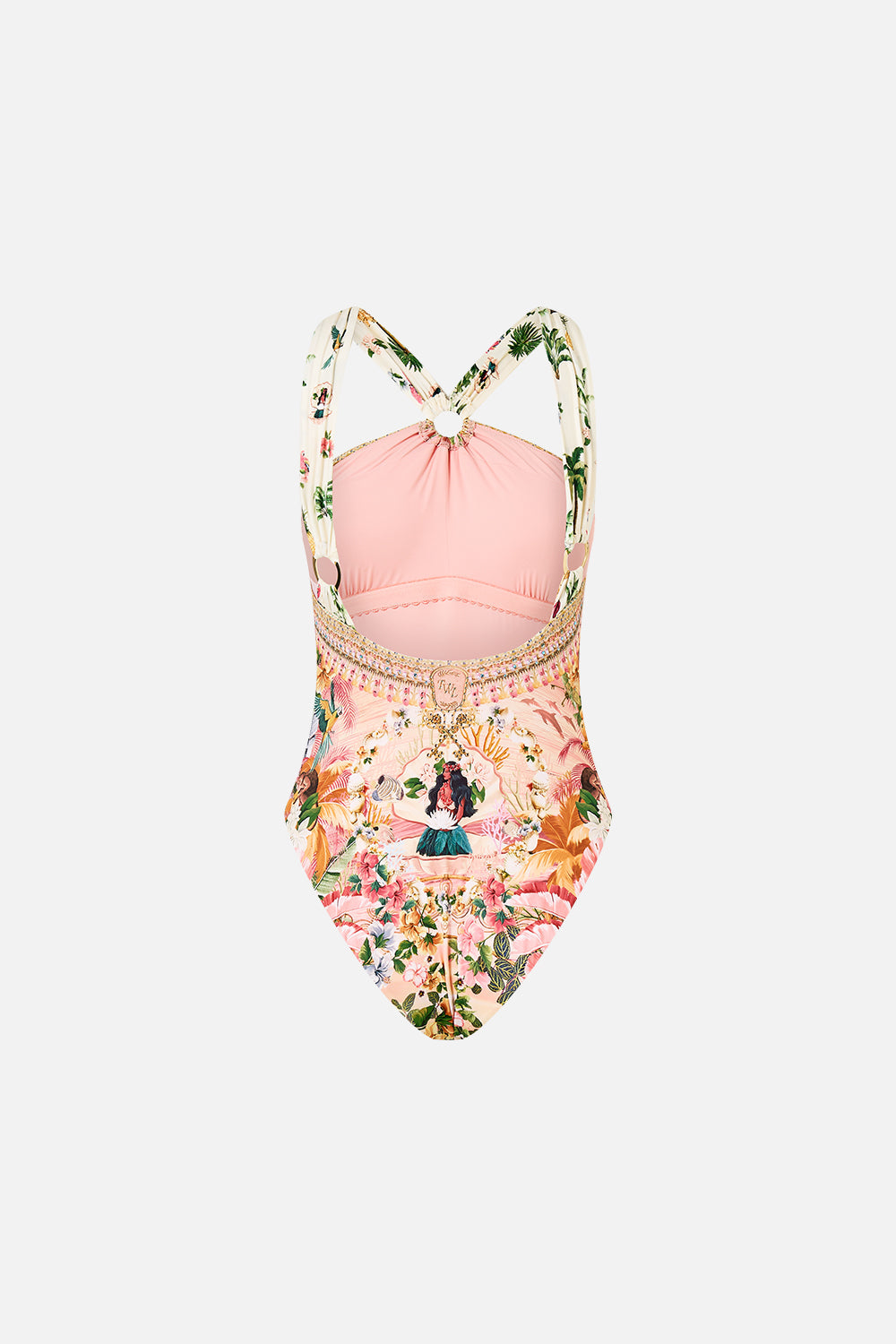 The CAMILLA OFF SHOULDER LONG PUFF DRESS FLOWER SHOWERS in our  print.