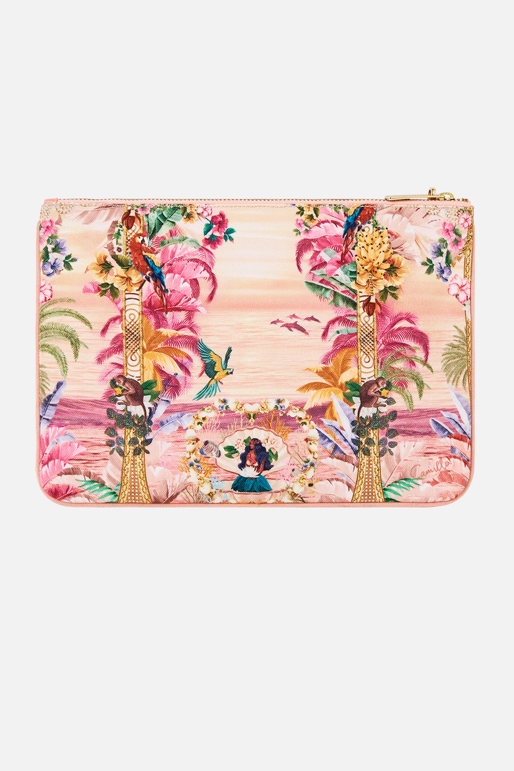 SMALL CANVAS CLUTCH WELCOME TO THE WHITE LOTUS