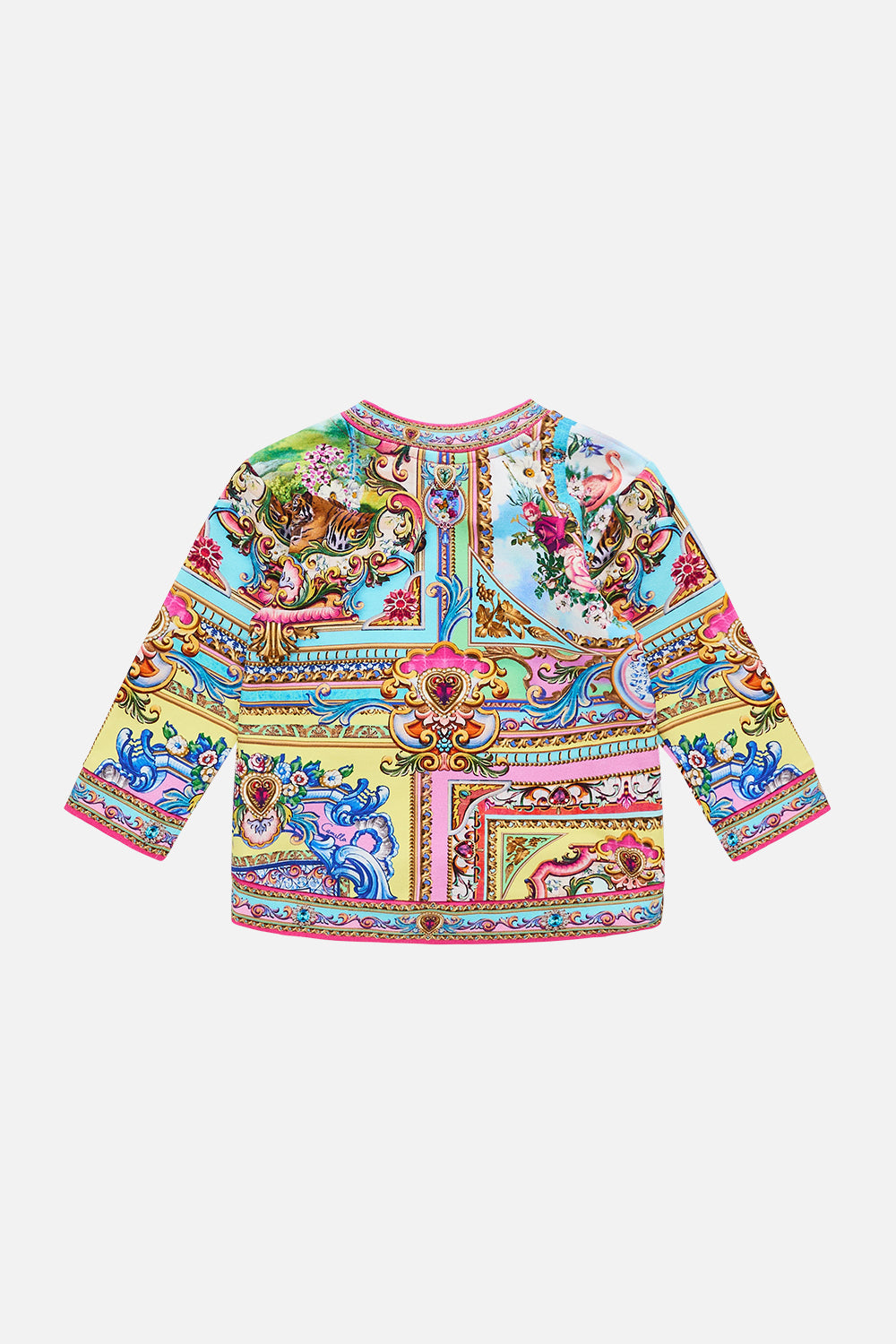 The CAMILLA LONG KAFTAN WITH WAIST DETAIL MEET ME AT THE MAJESTIC in our  print.