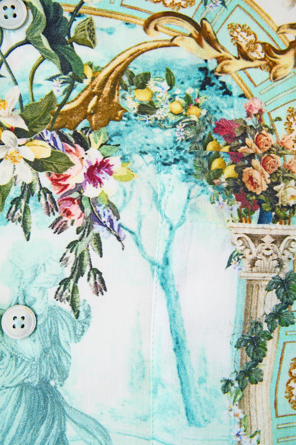 The CAMILLA BUTTON FRONT LOUNGE PANT FOLK AFLOAT in our  print.