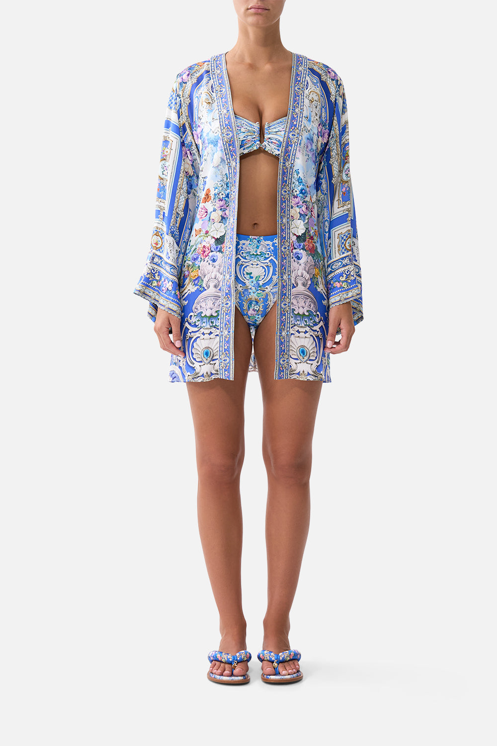 The CAMILLA MULTI WEAR LONG SARONG TOTEMS AND TREASURES in our  print.