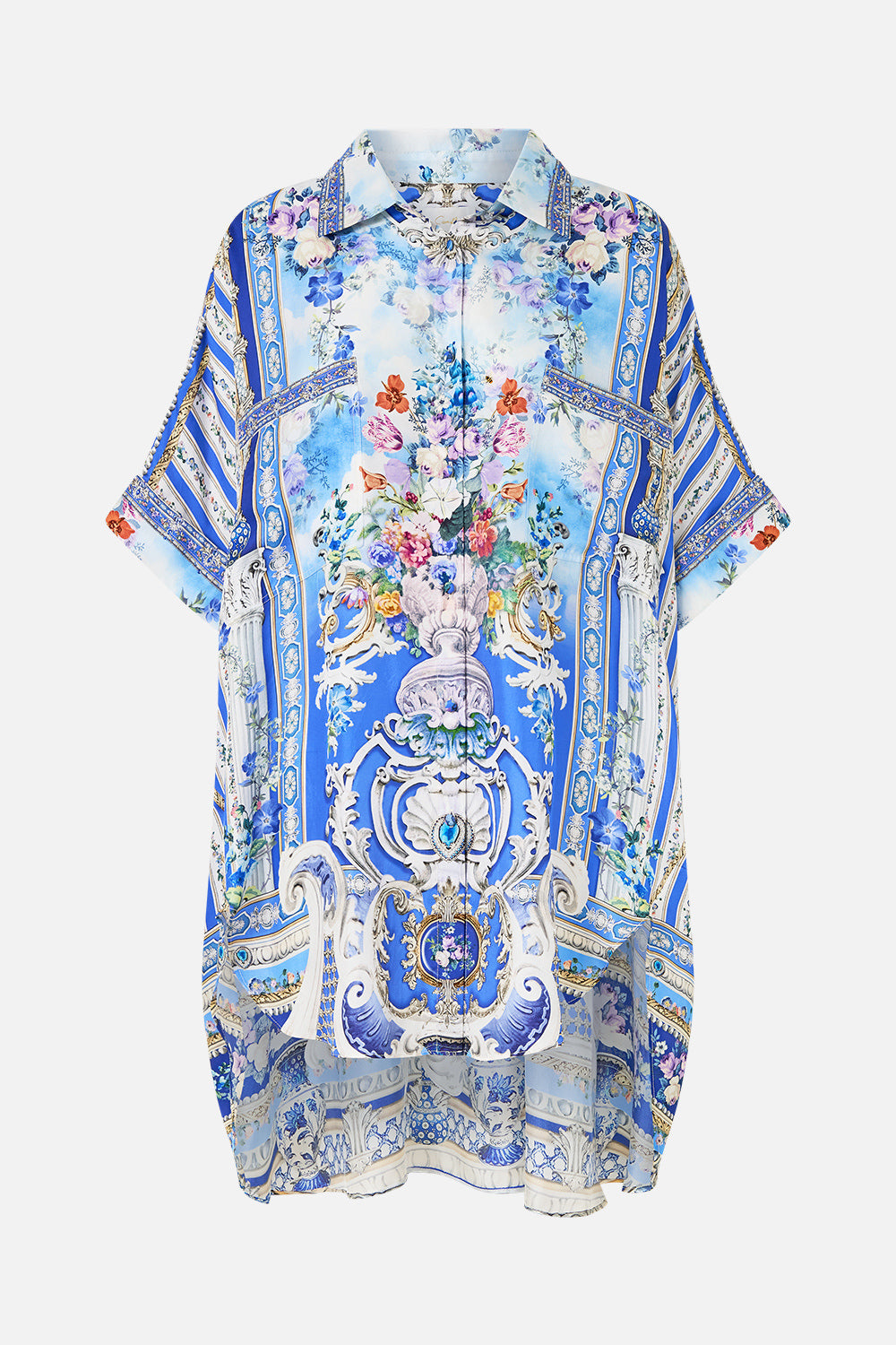 The CAMILLA ELASTIC BODICE MIDI DRESS THE BOSPHOROUS in our  print.