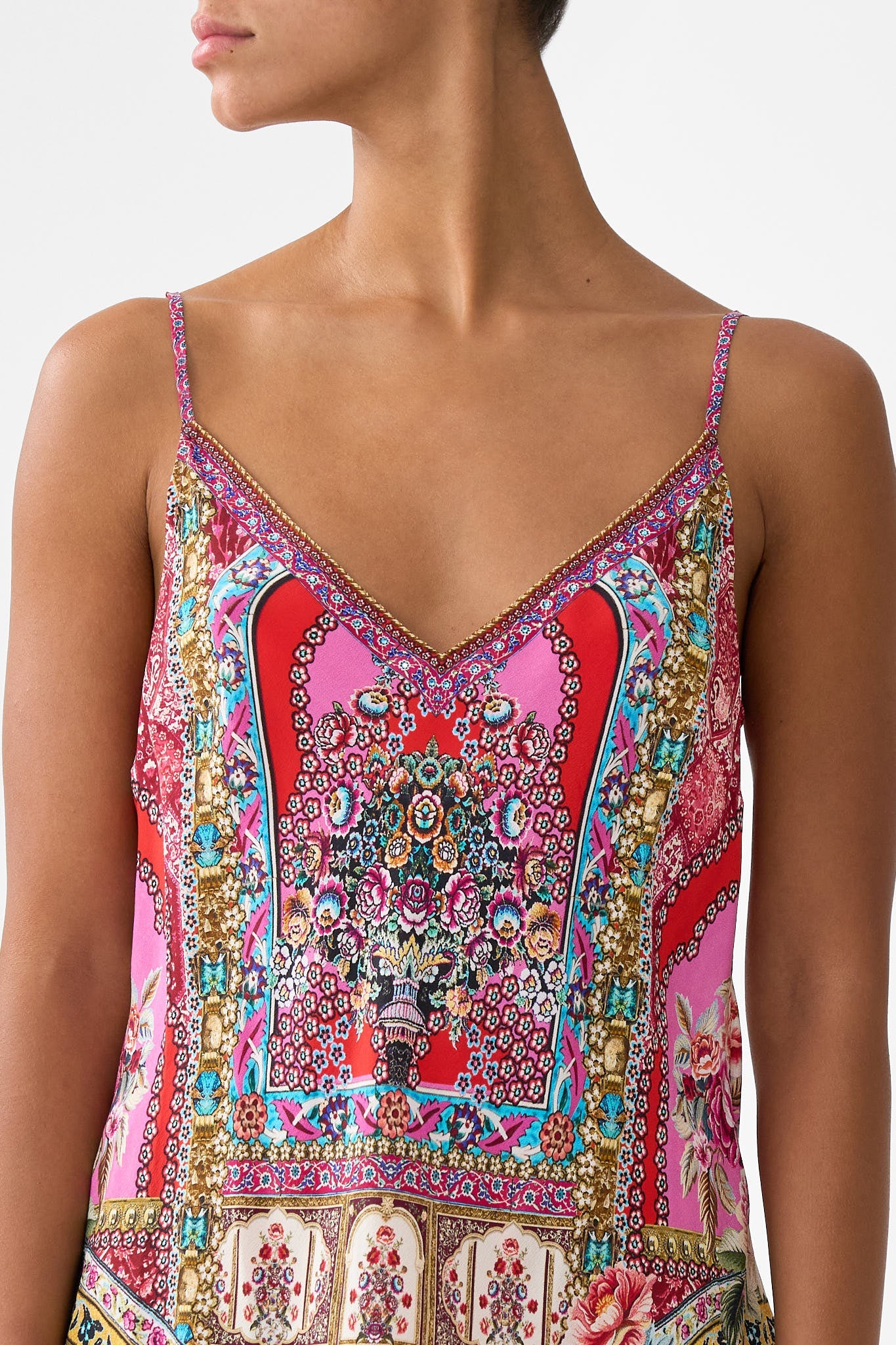 The CAMILLA EYELET WRAP MAXI SARONG WITH TIE WAIST SULTANAHMET SUMMER in our SULTANAHMET SUMMER print.