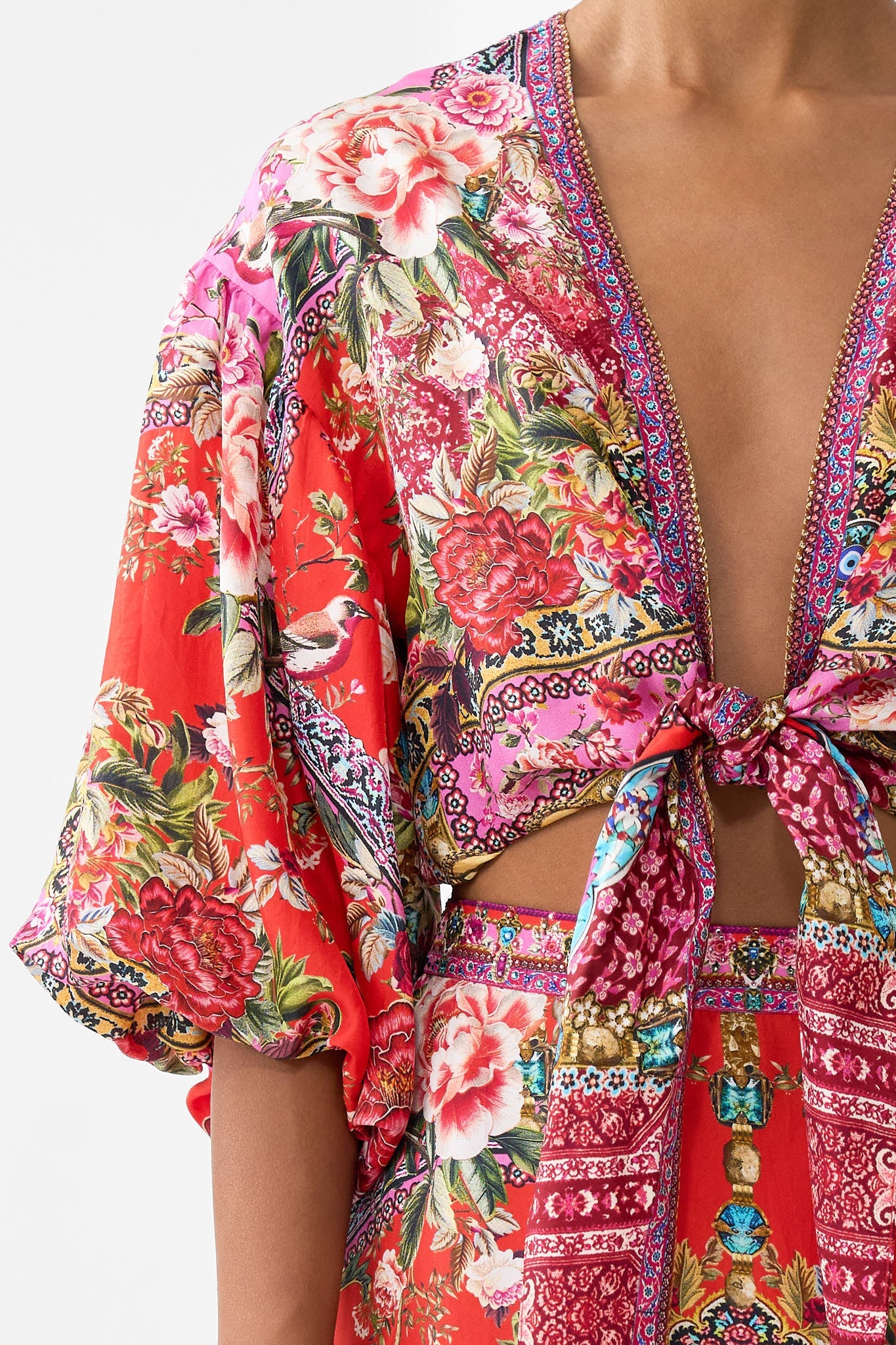 The CAMILLA LACE SPLICE ONE SHOULDER DRESS TWILIGHT IN ISTANBUL in our  print.