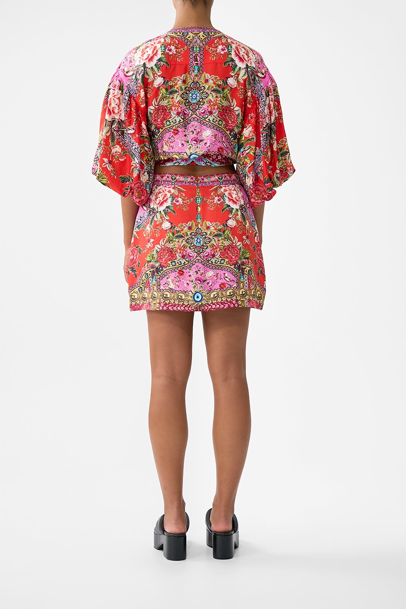 The CAMILLA LACE SPLICE ONE SHOULDER DRESS TWILIGHT IN ISTANBUL in our TWILIGHT IN ISTANBUL print.