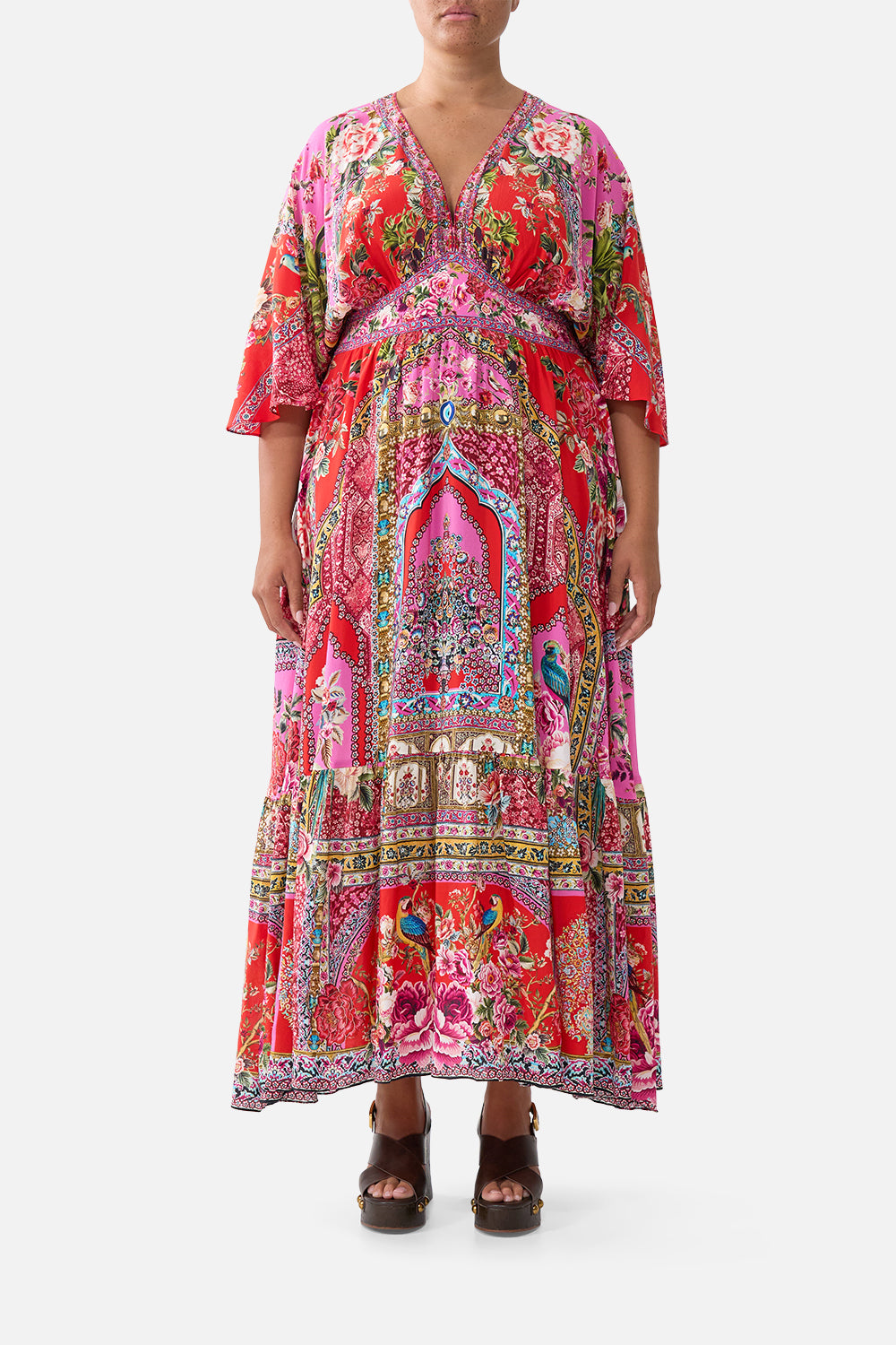 WAISTED DRESS WITH HEM RUFFLE HEIRLOOM EMPIRE