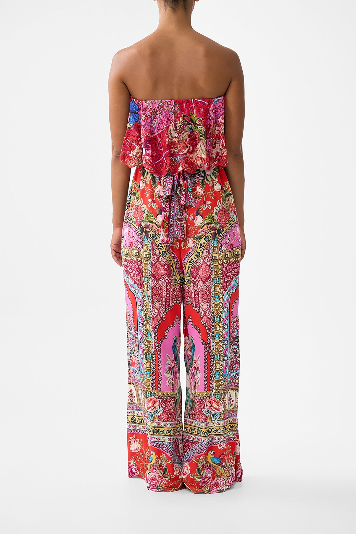 The CAMILLA NORTH SOUTH DRAWSTRING BAG WITH CHAIN STRAP AMULETS AND ALCHEMY in our  print.