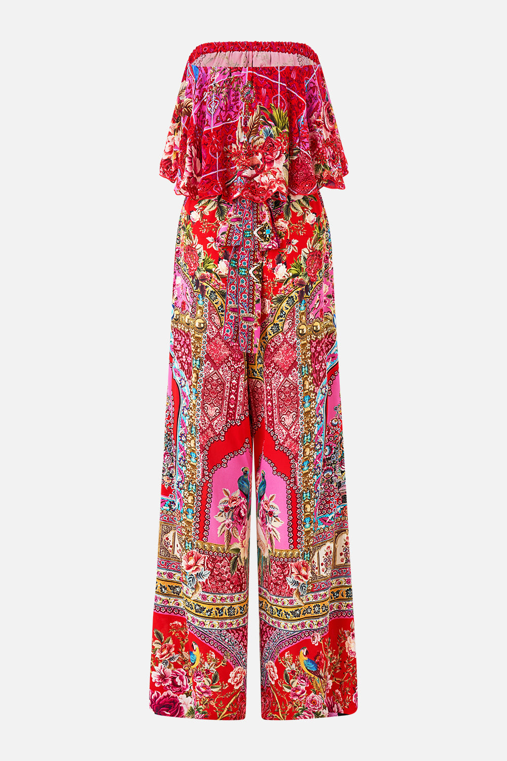 The CAMILLA V-NECK FULL LENGTH BIAS SLIP DRESS BODRUM BOTANICALS in our  print.