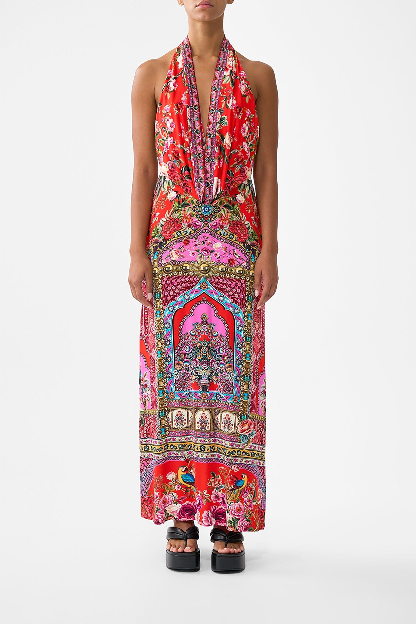 The CAMILLA CROPPED WRAP SHIRT MY HOMESPUN HEART in our  print.