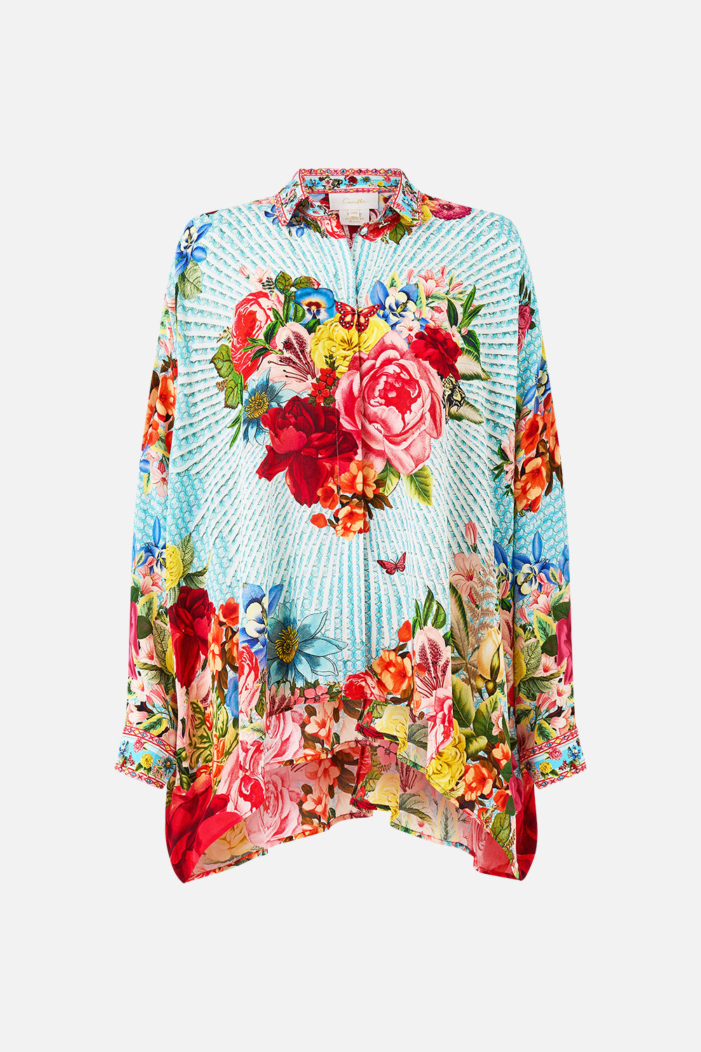 The CAMILLA HALTER CHAIN SLIP DRESS TALISMANS OF TURKIYE in our  print.