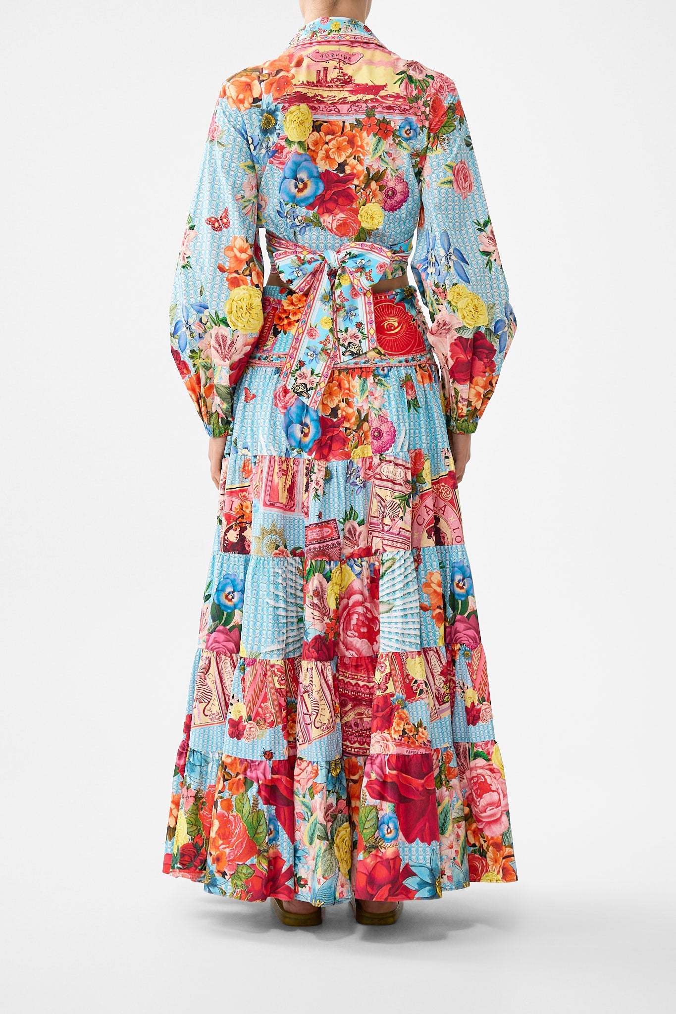The CAMILLA JERSEY FLARED PANT AMULETS AND ALCHEMY in our  print.
