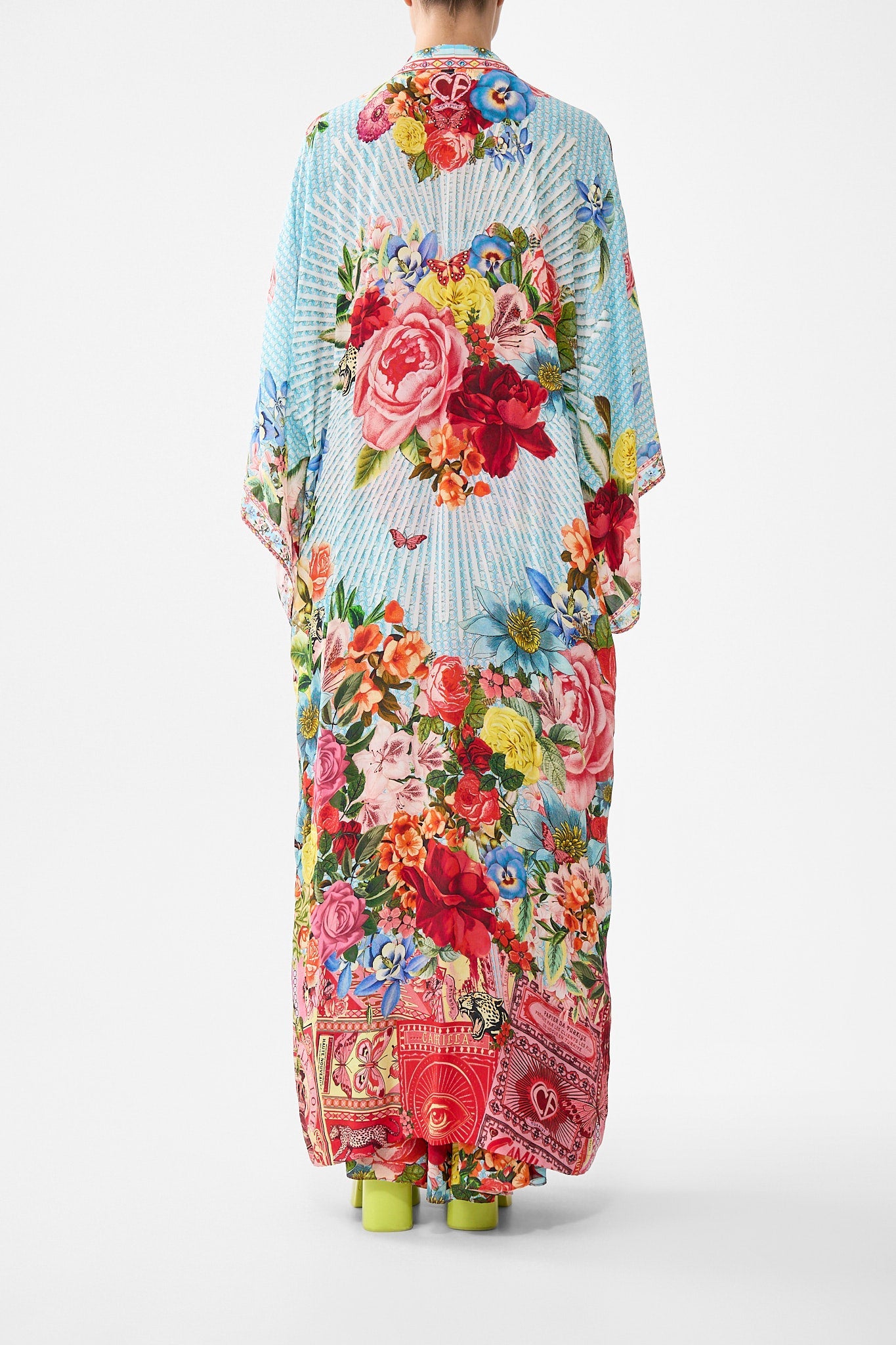 The CAMILLA KIDS STRAIGHT NECK ONE PIECE WITH BOWS PALATIAL PASTELS in our  print.